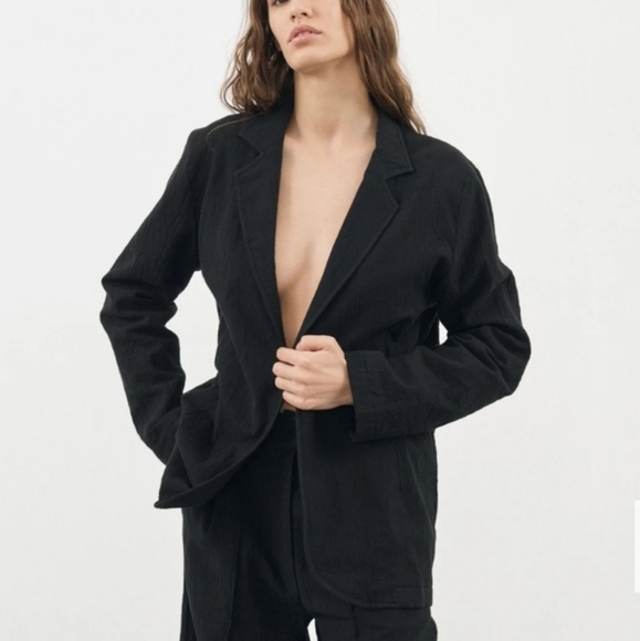 The Handloom Los Angeles Pera Blazer - Black Jacket - Picture 1 of 7